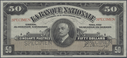 00486 Canada: 50 Dollars / 50 Piastres 1922 Specimen P. S874s Issued By "La Banque Nationale" With Two "Specimen" Perfor - Canada