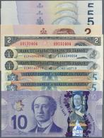 00491 Canada: Set Of 10 Banknotes Containing 2x 1 Dollar 1973 (UNC), 2 Dollars 1954 (F), 2 Dollars 1986 (UNC), 3x 5 Doll - Canada