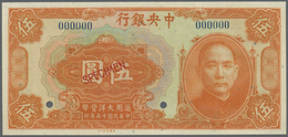 00550 China: The Central Bank Of China 5 Dollars 1926 Specimen P. 183s In Condition: UNC. - Cina