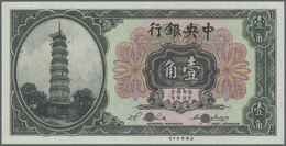 00551 China: Set Of 2 Notes Central Bank Of China Containing 10 And 20 Cents ND P. 193s, 194s Specimen, Both In Conditio - China