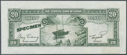 00553 China: 20 Cents Central Bank Of China 1946 Specimen P. 395As, Light Dint At Lower Left Corner, Condition: AUNC. - Cina