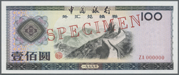 00555 China: 100 Yuan ND Foreign Exchange Certificate Specimen P. FX7s, In Condition: UNC. - China