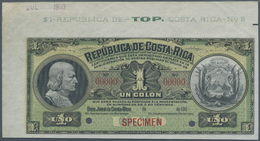 00589 Costa Rica: 1 Colon ND(1905-06) SPECIMEN, P.142s With Hand Stamped Date July 1903 At Upper Part Of The Paper Sheet - Costa Rica