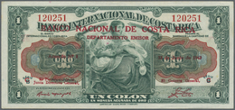 00592 Costa Rica: 1 Peso 1943 Ovpt. On 1 Colon ND P. 190 In Condition: AUNC. - Costa Rica