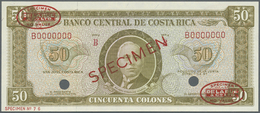 00593 Costa Rica: 50 Colones ND Specimen P. 232s In Condition: AUNC. - Costa Rica