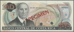 00595 Costa Rica: 100 Colones ND Specimen P. 240s With Zero Serial Numbers And Specimen Overprint In Condition: UNC. - Costa Rica