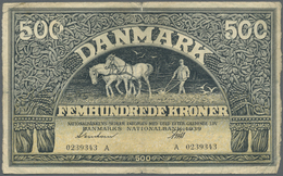 00640 Denmark  / Dänemark: 500 Kroner 1939, P.34a, Small Border Tears At Upper And Lower Margin, Several Folds And Light - Danimarca