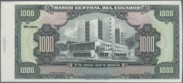 00675 Ecuador:  Banco Central Del Ecuador 1000 Sucres 1969-73 Proof, Without Signatures, Serial Number And Date, P.107p - Equateur