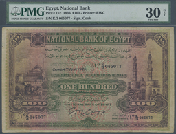 00689 Egypt / Ägypten: 100 Pounds 1936 Sign. Cook P. 17c, PMG Graded 30 Very Fine NET. - Egypte