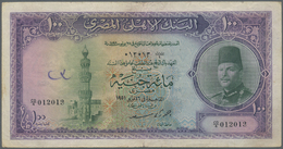 00694 Egypt / Ägypten: 100 Pounds 1951 P. 27b, A Note Which Is Getting More And More Rare On The Market, This Example In - Egypte