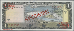 00709 El Salvador: 1 Colon 1974 Specimen P. 120s In Condition: UNC. - El Salvador