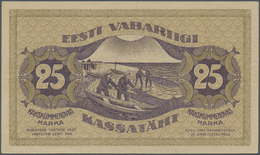 00728 Estonia / Estland: 25 Marka 1919 P. 47, Center And Horizontal Folds, No Holes Or Tears, Still Strong Original Pape - Estonie