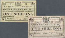 00768 Fiji: Set Of 2 Notes Government Of Fiji 1 And 2 Shillings 1942 P. 48, 49, Both In Similar Condition, Lightly Used, - Fidji
