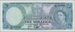 00770 Fiji: 5 Shillings 1965 P. 51e Very Crisp Original, Light Dint At Right, Condition: AUNC. - Figi