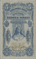 00792 Finland / Finnland: 5 Markkaa 1897 P. 1 In Exceptional Condition With Only A Light Dint At Upper Left, Otherwise P - Finland