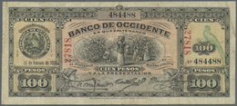 00971 Guatemala: Banco De Occidente 100 Pesos February 15th 1926 With Additional Set Of Red Serial #, P.S183c,   Reissue - Guatemala