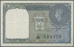 01128 India / Indien: 1 Rupee ND P. 25a, Folded With Handling In Paper, 2 Usual Pinholes At Left, Condition: VF. - India