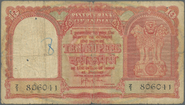01137 India / Indien: Gulf Issue 10 Rupees ND P. R3, Used With Folds, Creases, Stain And Small Holes In Paper, Prefix Z/ - India