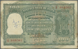 01138 India / Indien: Gulf Issue 100 Rupees ND P. R4, Used With Folds And Light Stain In Paper, Minor Pinholes, Pen Writ - India