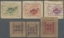 01139 India / Indien: Set With 6 Coupons India Princely States Comprising 2 X 3 Pies And 1 Anna Bundi State ND(1940's) ( - India