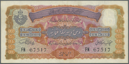 01150 India / Indien: Hyderabad 10 Rupees ND(1939), P.S274b, Very Nice Condition With Vertical Fold And A Few Tinxy Pinh - India