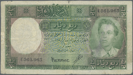 01219 Iraq / Irak: 1/4 Dinar 1931 P. 22, Used With Several Folds, Stronger Center Fold, Small Repair At Left Border, Min - Iraq