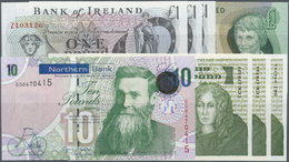 01247 Ireland / Irland: Set Of 8 Mostly Different Notes Containing 2x 1 Pound Bank Of Ireland 1989 And 1x 1984 (all UNC) - Irlande