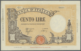 01262 Italy / Italien: 100 Lire 1942 P. 59 / Bi 370, One Light Center Fold, Pressed (even It Was Not Really Necessary To - Autres & Non Classés