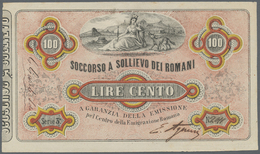 01284 Italy / Italien: Soccorso A Sollievo Dei Romani 100 Lire ND(1867) P. NL, Crisp Original Without Damages, Only Very - Other & Unclassified