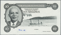 01624 Malawi:  Reserve Bank Of Malawi 10 Shillings L.1964 Intaglio Printed Front Proof In Black And White On Normal Pape - Malawi