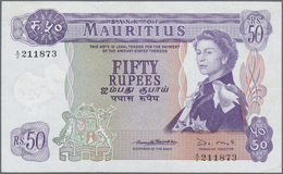 01695 Mauritius: 50 Rupees ND P. 33b, Light Folds And Creases In Paper, Original Colors, Condition: VF To VF+. - Maurice