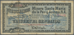 01723 Mexico: Negociacion Minera Santa Maria De La Paz Y Anexas S.A. 50 Centavos 1914 P. NL, Used With Several Folds, Pe - Mexico
