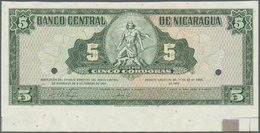 01857 Nicaragua: 5 Cordobas 1962 Proof Print P. 108p With Border Piece, In Condition: AUNC. - Nicaragua