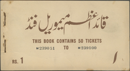 01936 Pakistan: Complete Booklet Of 50 Warfund Notes "Jinnah" 10 Taka / 1 Rupee, From Serial #M239051 To #M239100, Bundl - Pakistan