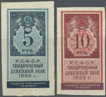 02161 Russia / Russland: State Currency Notes 1922, Pair With 5 And 10 Rubles, P.148, 149. Both Notes In Nice Looking Co - Russia