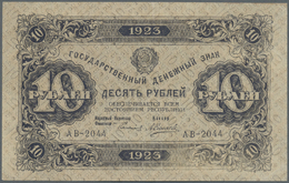 02165 Russia / Russland: 10 Rubles 1923 P. 158 With Center Fold, Condition: VF+. - Russia