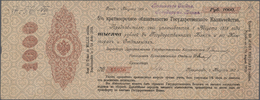 02108 Russia / Russland: Pair With 2 X 1000 Rubles Of The "Petrograd" Issue 1916-1918, P.31H With 12 Months Validity, On - Russia