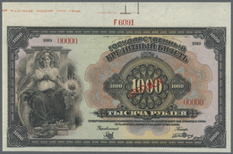 02121 Russia / Russland: 1000 Rubles Of The "Allegorical Woman" Treasury Note Issue 1919 SPECIMEN, P.42s With Border Pie - Russia