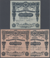 02126 Russia / Russland: Set With 3 Banknotes 100 Rubles 1914, 100 And 500 Rubles 1915 State Treasury Notes Of The R.S.F - Russia