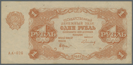 02143 Russia / Russland: 1 Ruble 1922 Series AA P. 127, In Condition: AUNC. - Russia