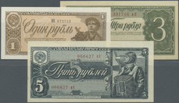 02205 Russia / Russland: Set Of 3 Notes 1, 3, 5 Rubles 1938 P. 213-215 In Condition: UNC. (3 Pcs) - Russia