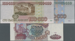 02216 Russia / Russland: Set Of 3 Notes Containing 5000, 50.000 And 100.000 Rubles 1993/1995 P. 258a, 264, 265 In Condit - Russia