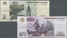 02219 Russia / Russland: Set Of 2 Notes 10 And 500 Rubles 1997 P. 268, 271 In Condition: UNC. (2 Pcs) - Russia