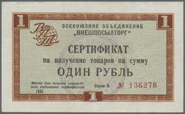 02226 Russia / Russland: Vneshposyltorg  -  Foreign Exchange Certificates  -  No Band Issue 1 Ruble 1966, P.FX51b, Very - Russia