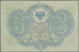 02256 Russia / Russland: North Russia 3 Rubles 1918 P. S145, Pressed, In Condition: F+. - Russia