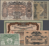 02285 Russia / Russland: High Command Of The Armed Forces In South Russia, Set With 6 Banknotes 3, 10, 50, 200, 1000 And - Russia