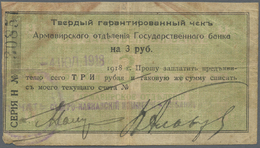 02312 Russia / Russland: North Caucasus, State Bank, Armavir Branch, 3 Rubles 1918, P.S479A, Stained Paper With Many Fol - Russia