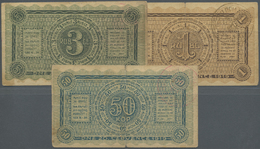 02820 Russia / Russland: Krasnojarsk Set Of 3 Notes Containing 50 Kopeks, 1 And 3 Rubles 1919 R*10100-10102, All In Simi - Russia