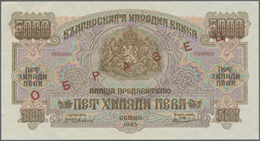 00431 Bulgaria / Bulgarien: 5000 Leva 1945 Goznak Series With Russian Overprint SPECIMEN, P.73s , Highly Rare Large Size - Bulgaria