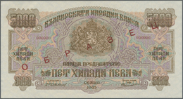 00431 Bulgaria / Bulgarien: 5000 Leva 1945 Goznak Series With Russian Overprint SPECIMEN, P.73s , Highly Rare Large Size - Bulgarie